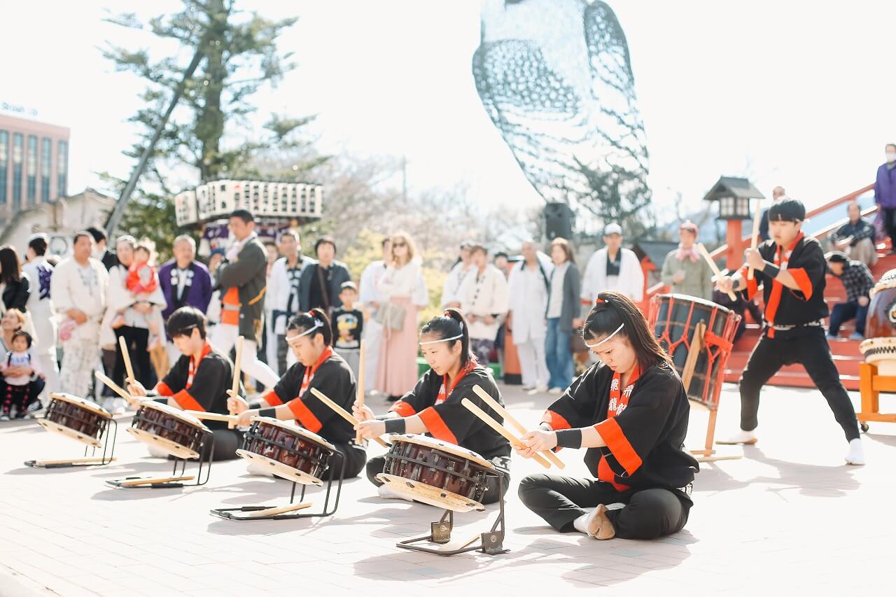 御殿場高原時之栖桜まつり 飛龍高校 太鼓演奏