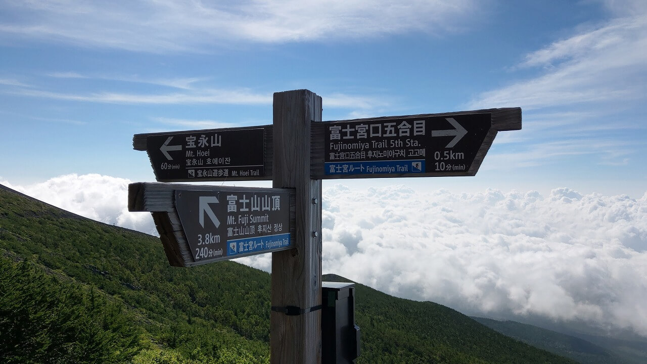 富士登山道富士宮ルート六合目 標識